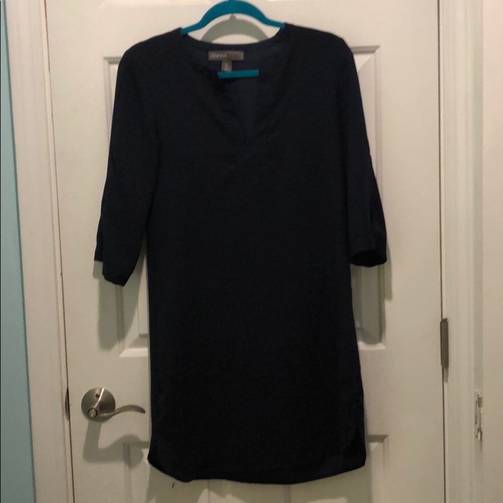 3/4 sleeve blue dress